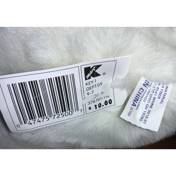 Holiday K-MART Christmas Plush White Teddy Bear 1997 RED Sweater - Picture 13 of 13